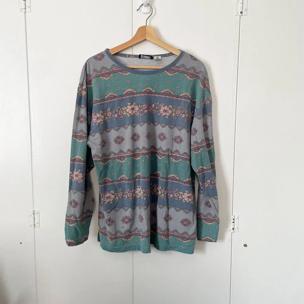 Vintage Gitano 90s Aztec Crewneck All Over Geometric Print, Size Medium